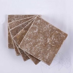 Trawertyn Walnut Cross Cut Antiqued, 10 x 10 x 1 cm
