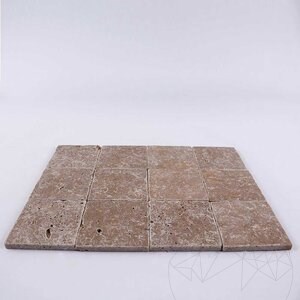 Trawertyn Walnut Cross Cut Antiqued, 10 x 10 x 1 cm
