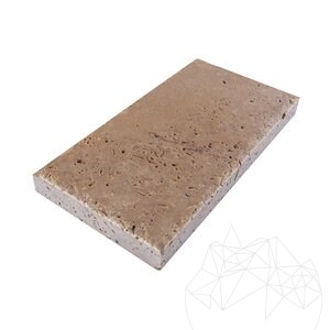 Trawertyn Walnut Cross Cut Brushed i Daltuit, 30,5 x 15,2 x 3 cm
