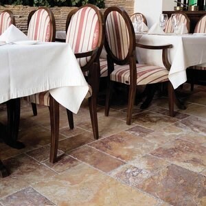 Trawertyn Peach Cross Cut French Pattern Set Brushed and Chiselled, 1,2 cm