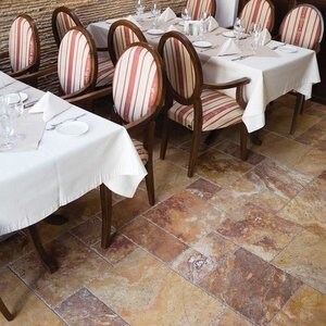Trawertyn Peach Cross Cut French Pattern Set Brushed and Chiselled, 1,2 cm
