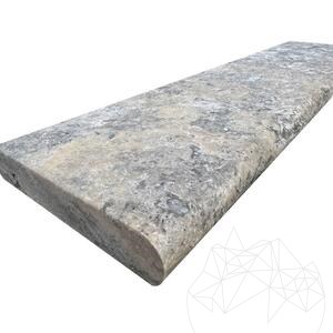 Obrzeże trawertynowe Silver Standard antyczne Cross Cut 3 x 15 x 61 cm