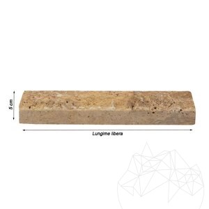 Trawertyn Żółty Scapitat, 5 cm x LL x 2 cm
