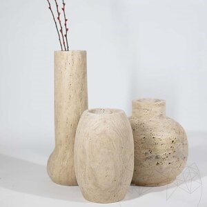 Wazon dekoracyjny Autograph - Pisa Travertine Classic, 30 x 20 x 20 cm