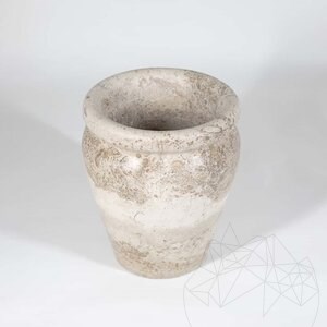 Wazon dekoracyjny Autograf-Rzym Trawertyn Latte, 30 x 25 x 25 cm