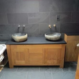 Black Slate Countertop Brushed 200 x 65 x 3 cm