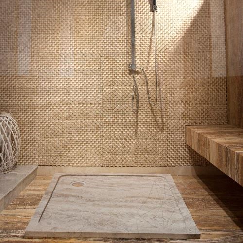 Brodzik z trawertynu Latte ULTRA FLAT, 90 x 90 x 3 cm