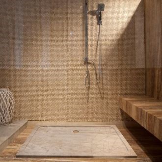 Brodzik ULTRA FLAT mleczny trawertyn, 120 x 80 x 3 cm