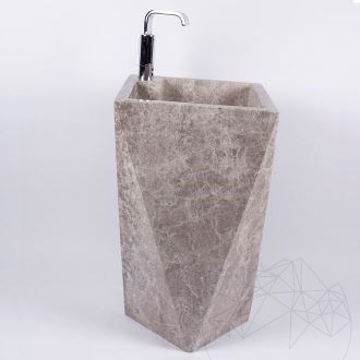 Tao Leros umywalka - Tundra Grey Marmur, 45 x 82 cm