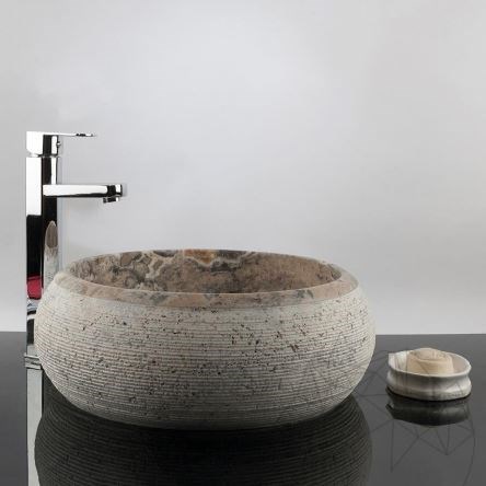 Umywalka z trawertynu Matia Silver RS-24