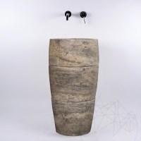 Tao umywalka srebrna trawertyn SP-26, 82x42 cm