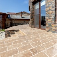 Trawertyn Walnut Cross Cut Brushed i Daltuit, 30,5 x 15,2 x 3 cm
