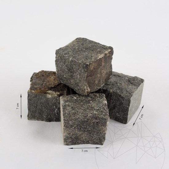 Szary Granit Kamienny Antracyt Natur, 7 x 7 x 7 cm