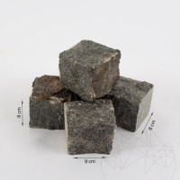Kamień Szary Granit Antracyt Natur, 8 x 8 x 8 cm