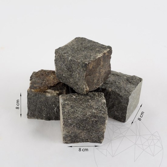 Kamień Szary Granit Antracyt Natur, 8 x 8 x 8 cm