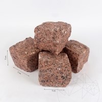 Kamień sześcienny Granit Klon Red Natur, 5 x 5 x 5 cm