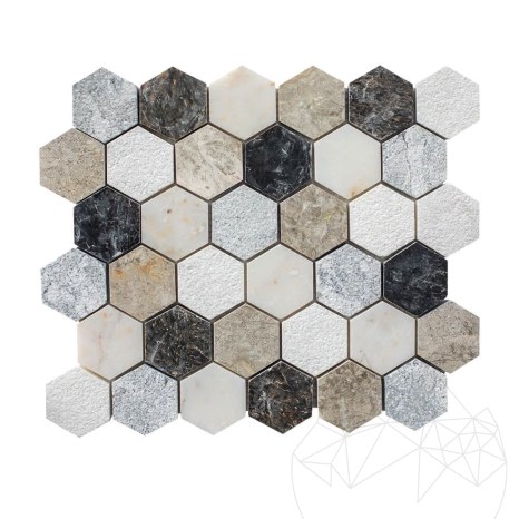Mozaika Marmurowa Mix Hexagon