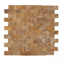 Mozaic Travertin Yellow Scapitat, 2,5 x 5 cm