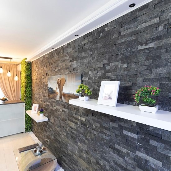 Panel Catania Black Marble 15 x 60cm
