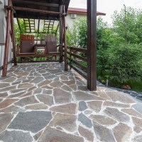 Rdzawobrązowy łupek wielokątny - kamień naturalny do wnętrz / na zewnątrz | Fronty, chodniki i chodniki (1 mkw = 10-14 sztuk)