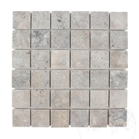 Mozaic Travertin Silver Antichizat, 4,8 x 4,8 cm
