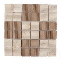 Mozaic Travertin Classic-Noce Rizat, 4,7 x 4,7 cm