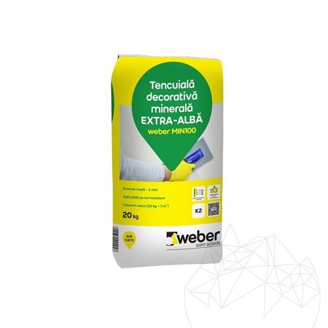 Dekoracyjny tynk mineralny - Weber MIN 100 - K 2, 20 kg