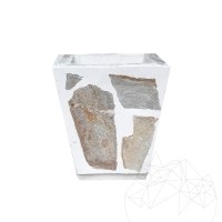 Rustykalna donica betonowa 30x40 cm - pokryta kamieniem Rhodos Polygonal | Idealna do kwiatów w ogrodzie, na tarasie i w alei