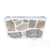 Rustykalna donica betonowa, 30x60 cm - pokryta kamieniem Rhodos Polygonal | Idealna do kwiatów w ogrodzie, na tarasie i w alei