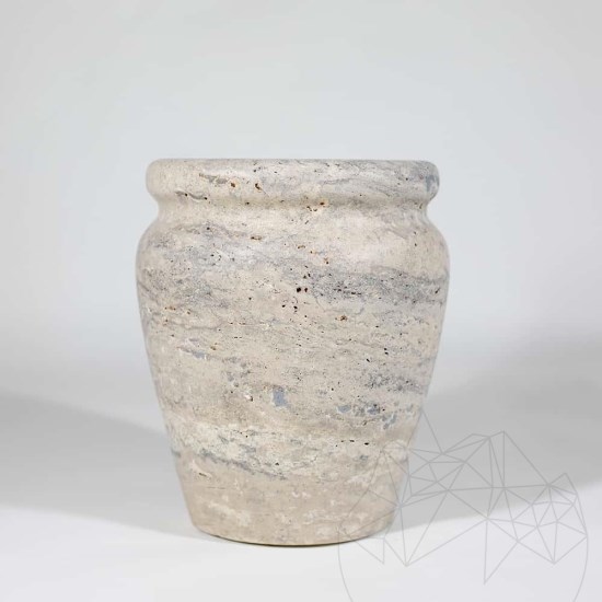 Autograth-Rome Trawertyn srebrny wazon dekoracyjny, 30 x 25 x 25 cm
