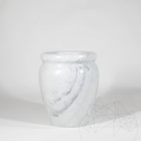 Wazon dekoracyjny Autograph-Roma Marmur Biały, 30 x 25 x 25 cm