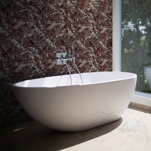 Mozaika Marmurowa Red Levanto Chevron Polisata