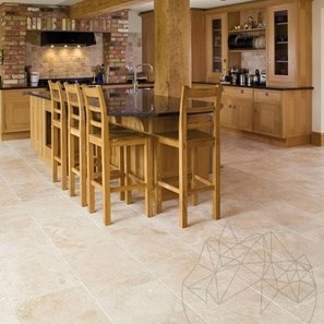 Trawertyn Classic Cross Cut Brushed and Chit, 61 x 30,5 x 1,2 cm