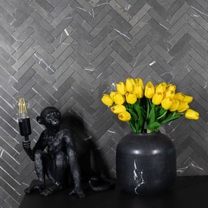 Wazon dekoracyjny Autograph-Bari Marble Black, 20 x 19 cm