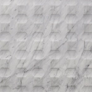 Carrara White Stud H Design Płyta 2CM
