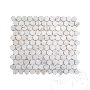 Calacatta Bursztyn Polerowany Marmur Penny Mozaika, 30,5 x 28 c