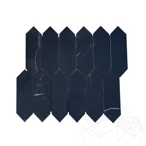Czarny marmur polerowany filar mozaika 30.5 x 28 cm