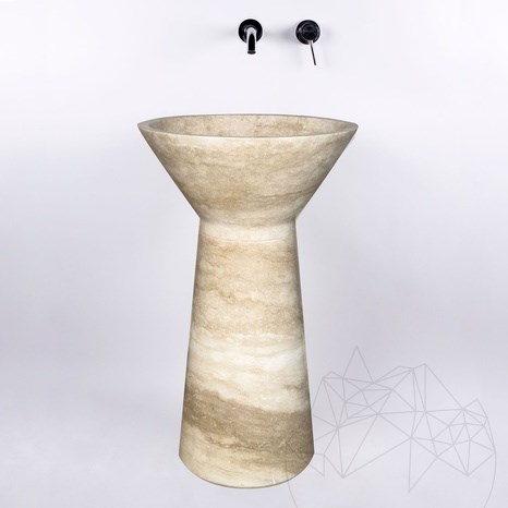 Umywalka łazienkowa - Tao Antros Classic trawertyn 50 x 85 cm