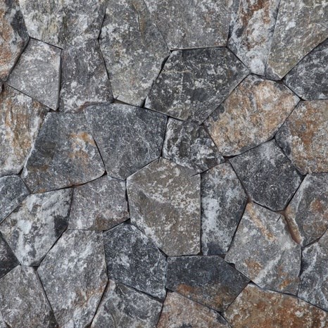 Marmur elewacyjny poligonalny Rock Face Lava Black